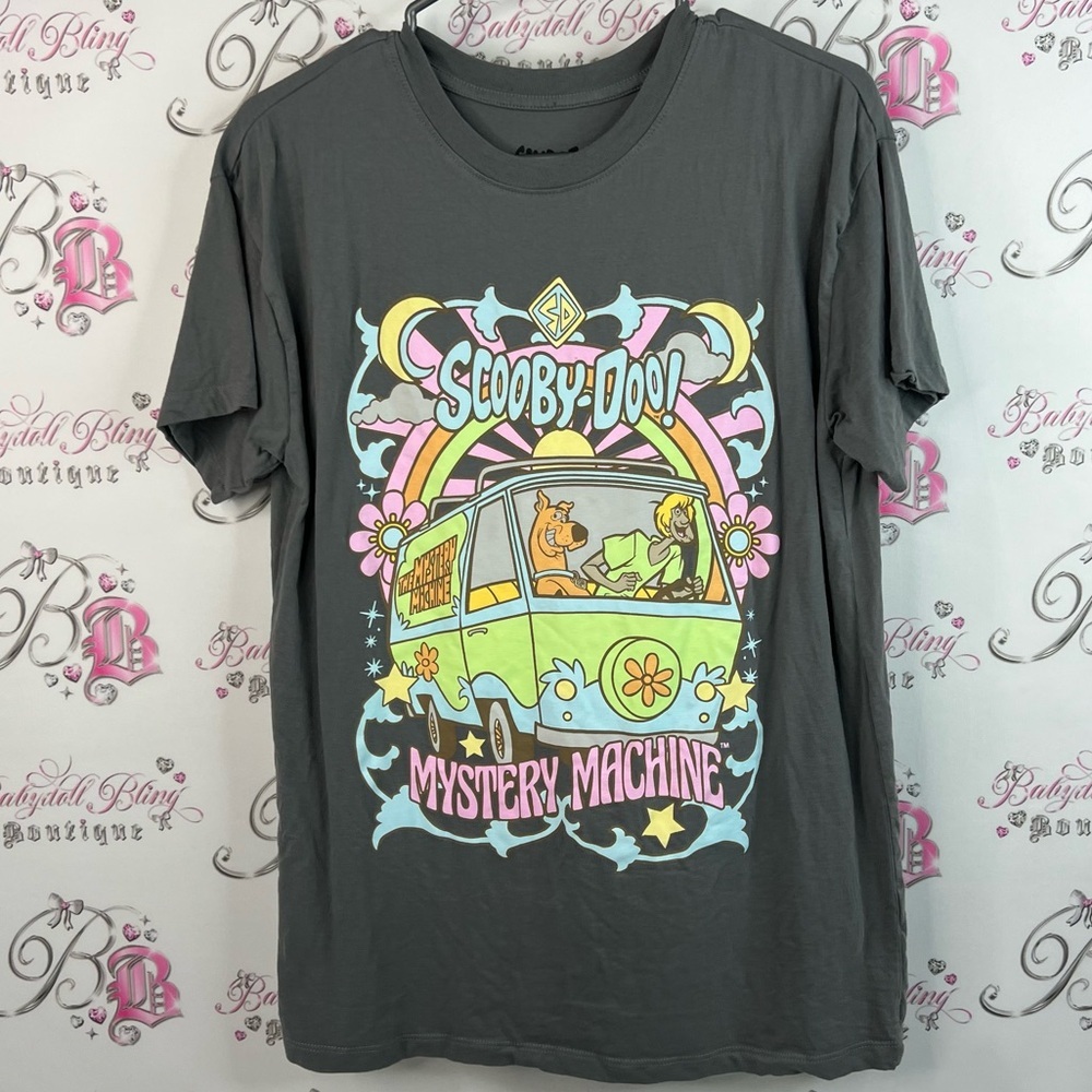 Scooby-Doo T-Shirt neon pastel bright decal grey Charcoal pink blue yellow top